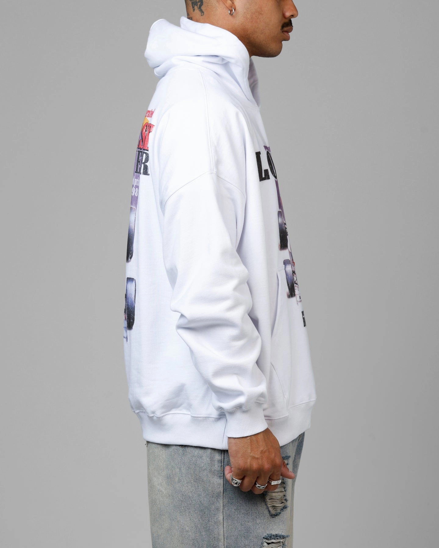 Classic Jacket Loiter Horse Power Hoodie White