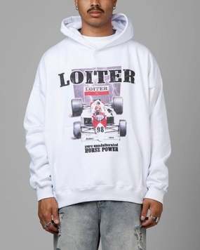 Loiter Horse Power Hoodie White Functional Outerwear