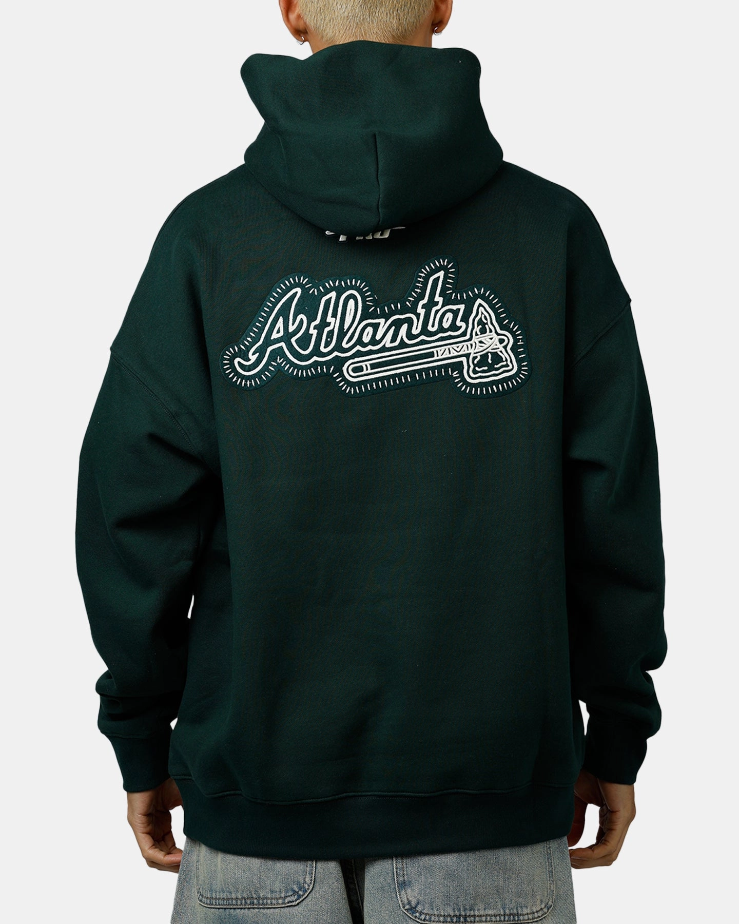 Pro Standard Atlanta Braves Tapestry 2.0 Hoodie Dark Green Double Layer Closure suitable for work uniforms