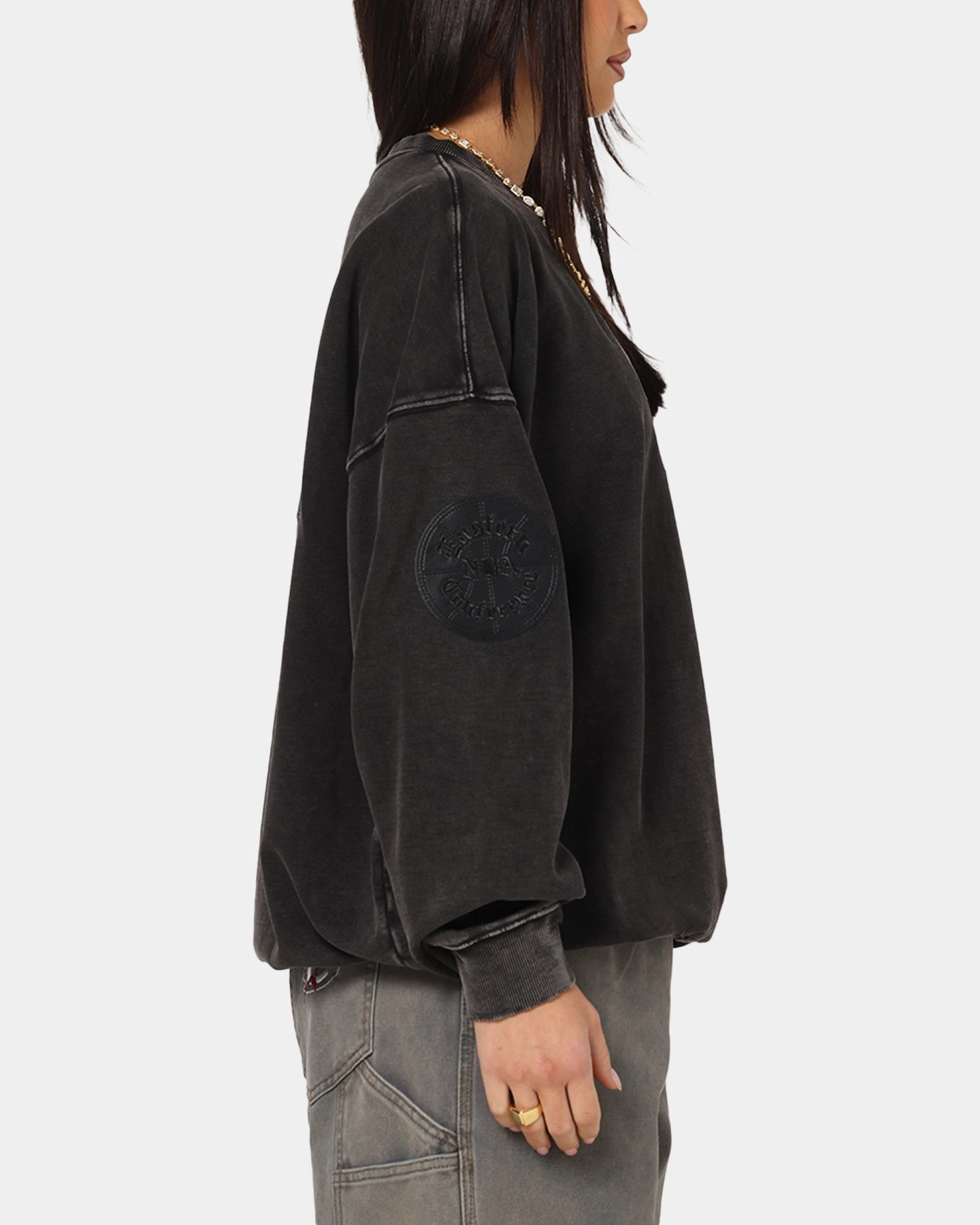 Durable Construction Layered Wearable Pro Standard Chicago Bulls 'Wash Vanguard' Fleece Crewneck Washed Black