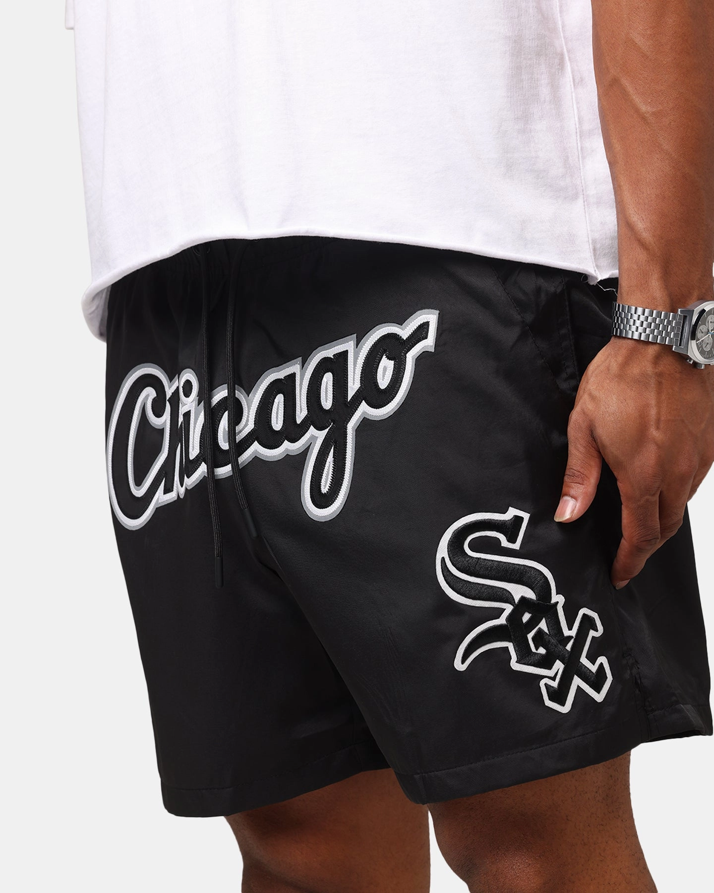 Pro Standard Chicago White Sox Classic Woven Shorts Black Quick Absorption water sports clothing