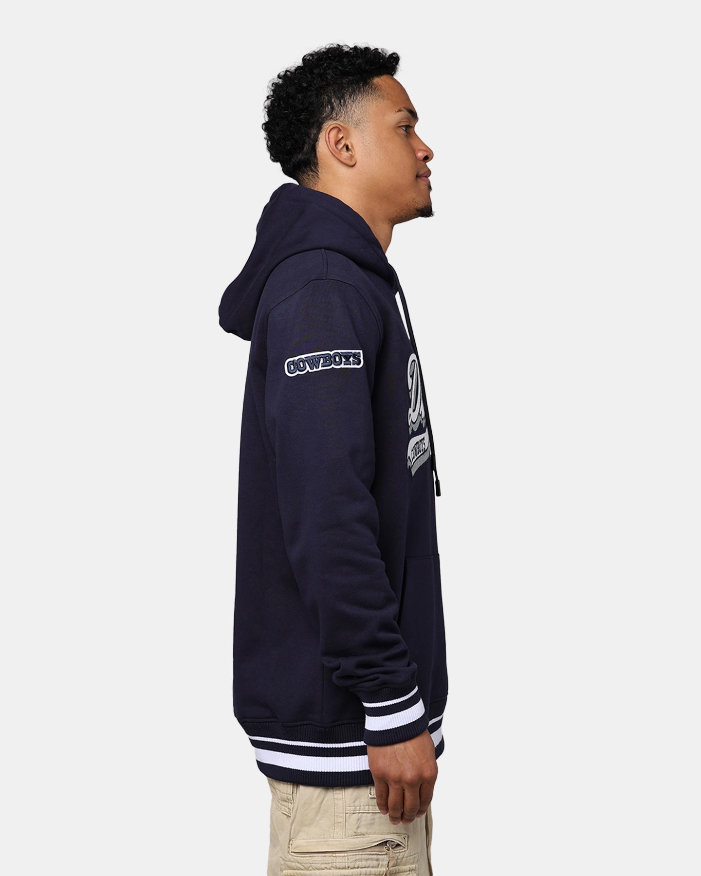 Pro Standard Dallas Cowboys Fleece Pullover Hoodie Midnight Navy Wind Barrier Full Length Zipper