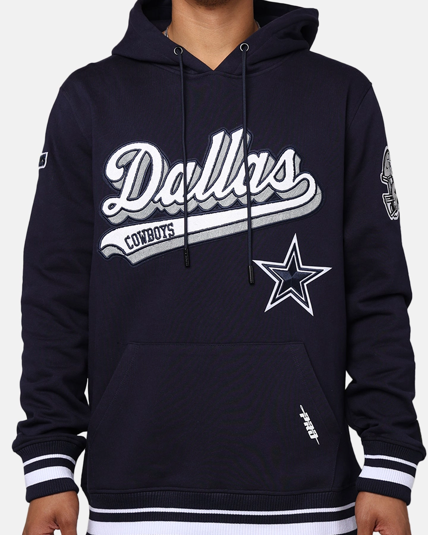 Pro Standard Dallas Cowboys Fleece Pullover Hoodie Midnight Navy Odor Resistant Treatment