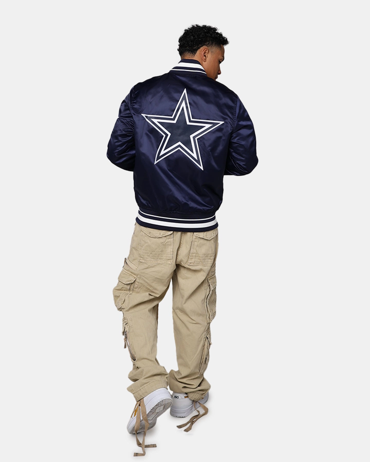 Grid Fleece Lining Daily Comfort Pro Standard Dallas Cowboys Rib Satin Jacket Midnight Navy