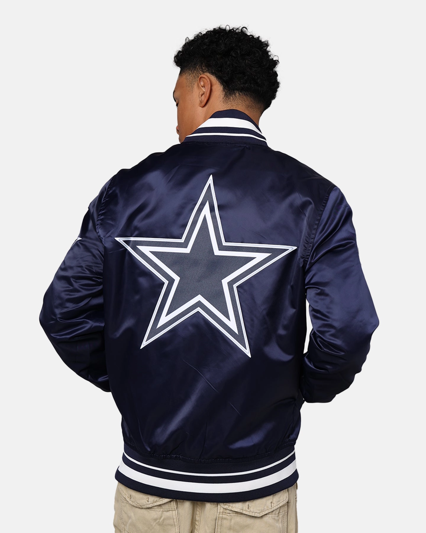 Labor Pro Standard Dallas Cowboys Rib Satin Jacket Midnight Navy