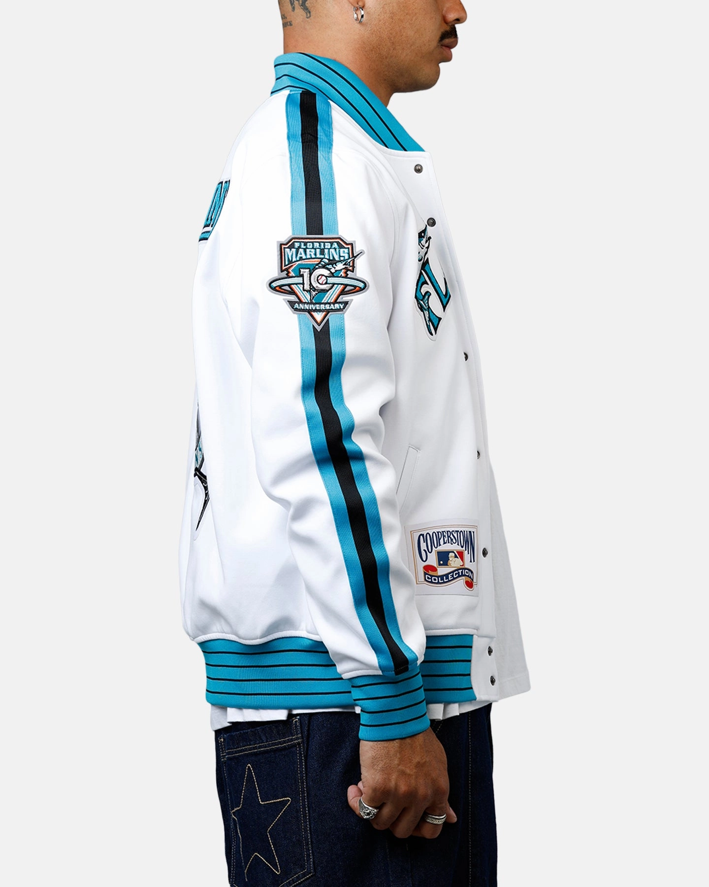 Praise Layer Base Pro Standard Florida Marlins Double Knit Jacket White