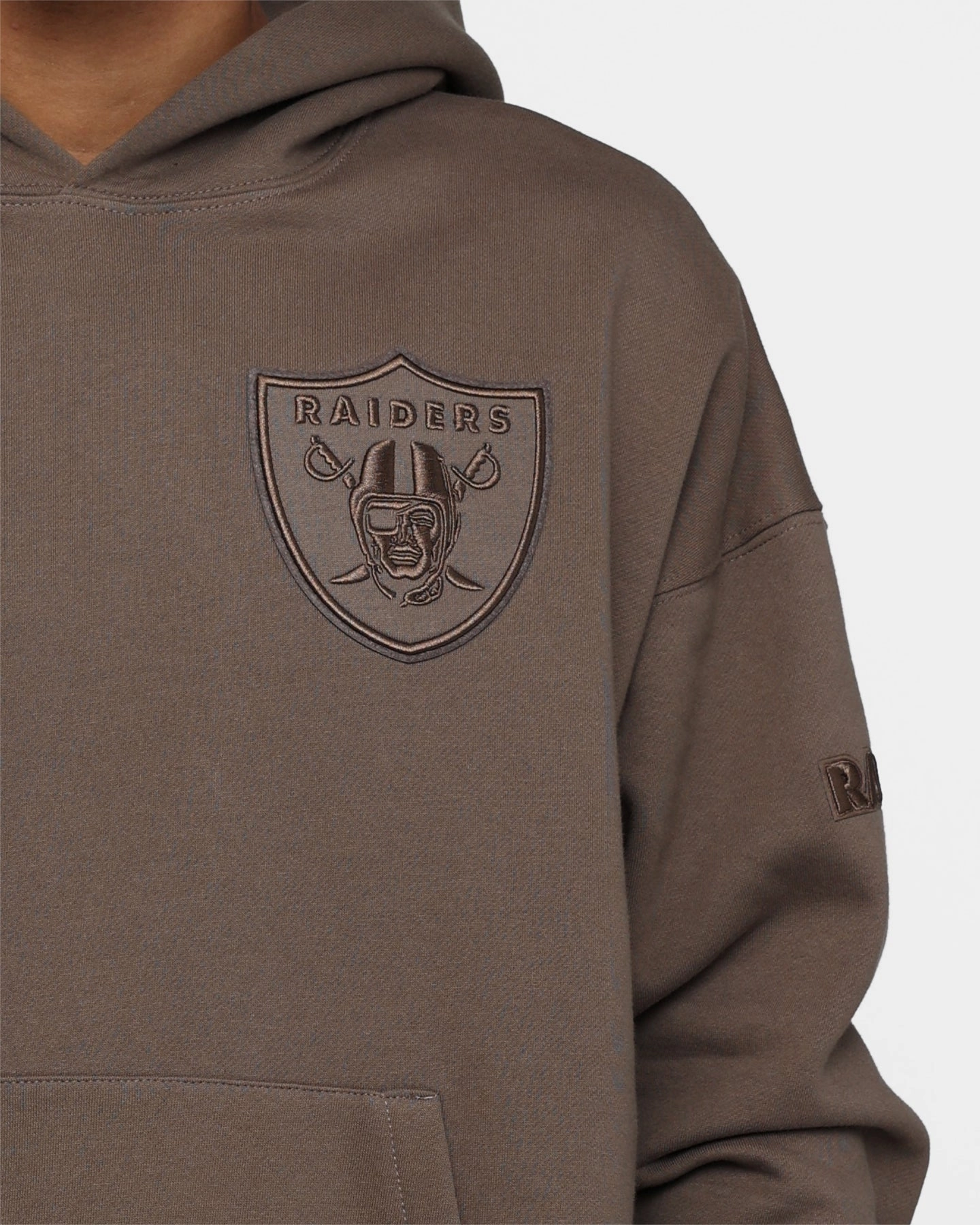 Hidden Zipper Closure Pro Standard Las Vegas Raiders Neutral Hoodie Dark Taupe