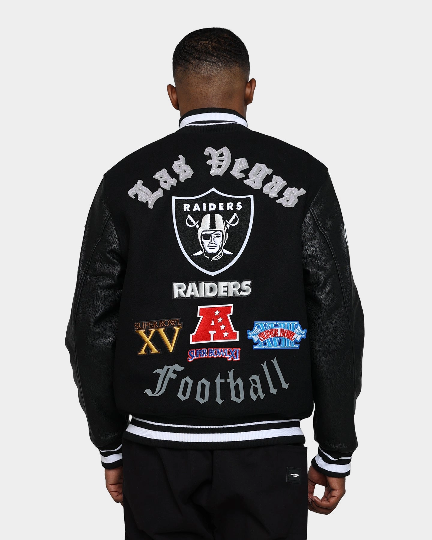 Travel Layer Pro Standard Las Vegas Raiders Old English Varsity Jacket Black