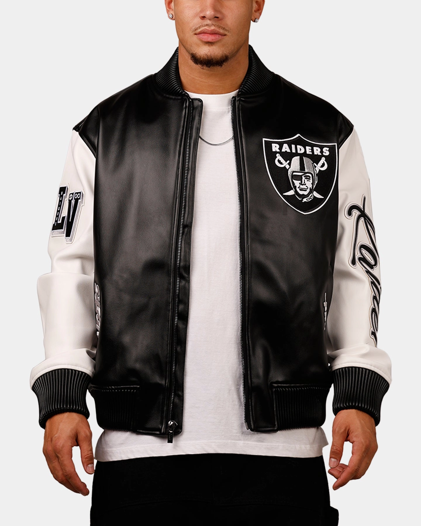 Pro Standard Las Vegas Raiders Varsity Jacket Black Double Layer Design