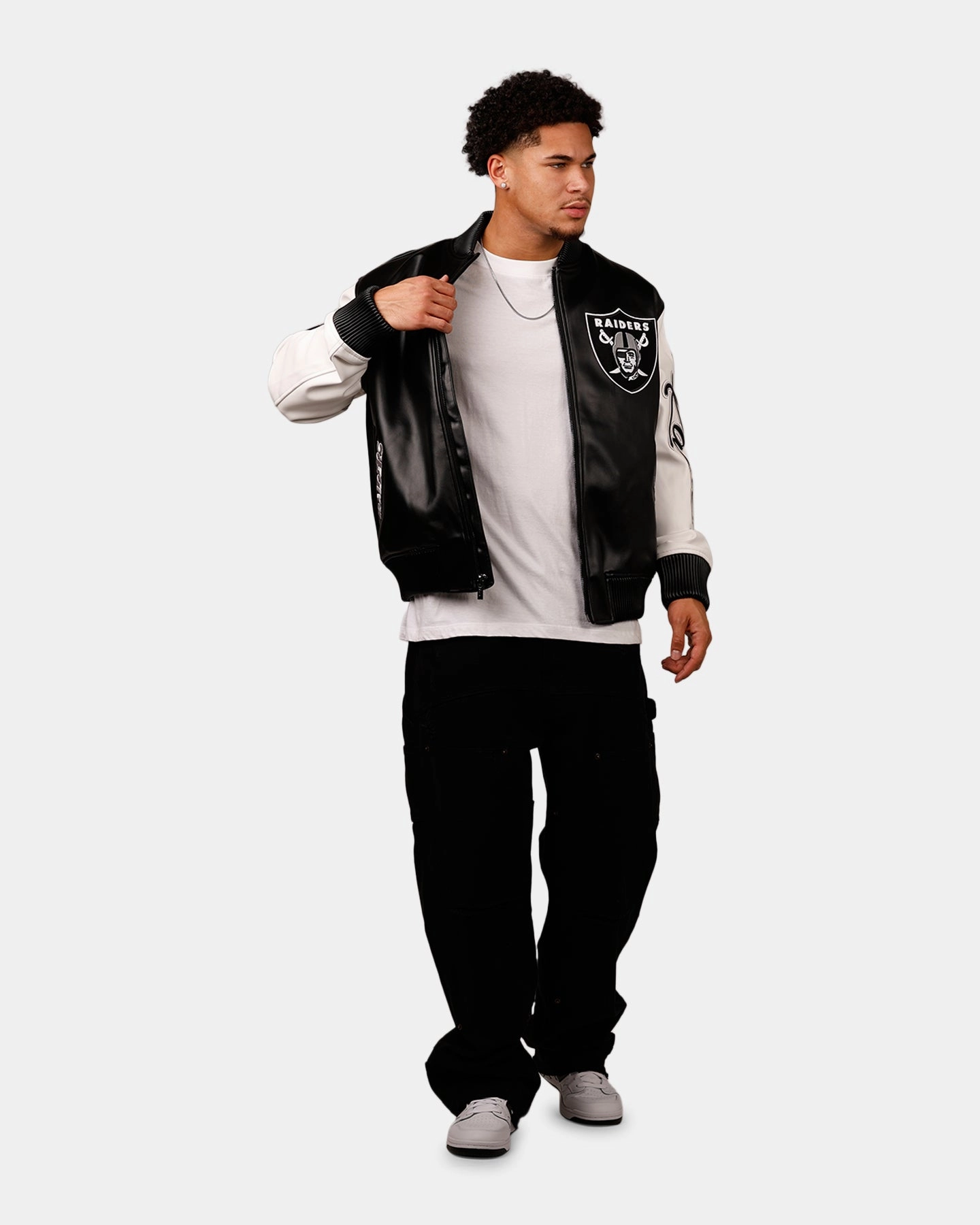 Pro Standard Las Vegas Raiders Varsity Jacket Black Lightweight Shield Category