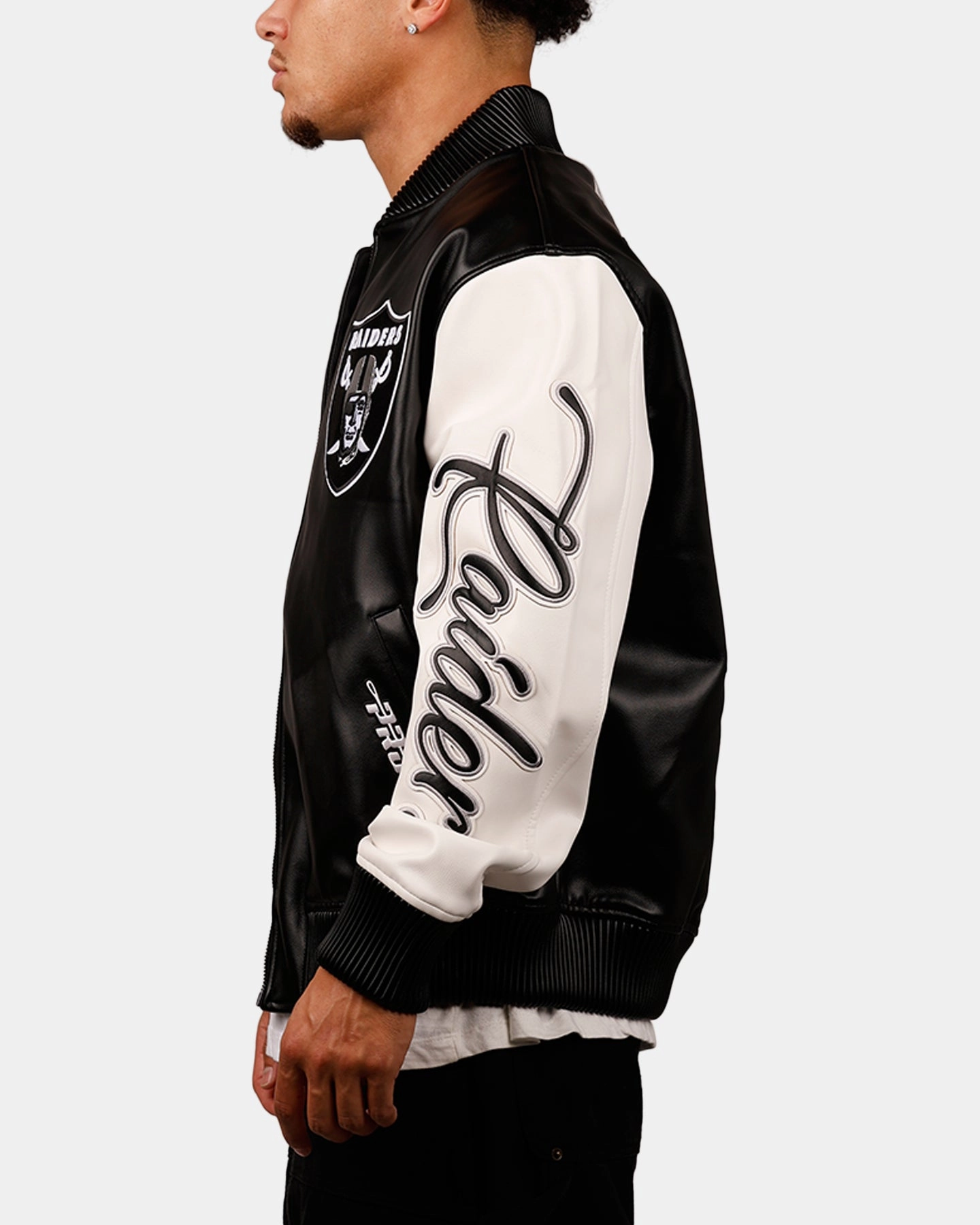 Wind Safe Negotiate Pro Standard Las Vegas Raiders Varsity Jacket Black
