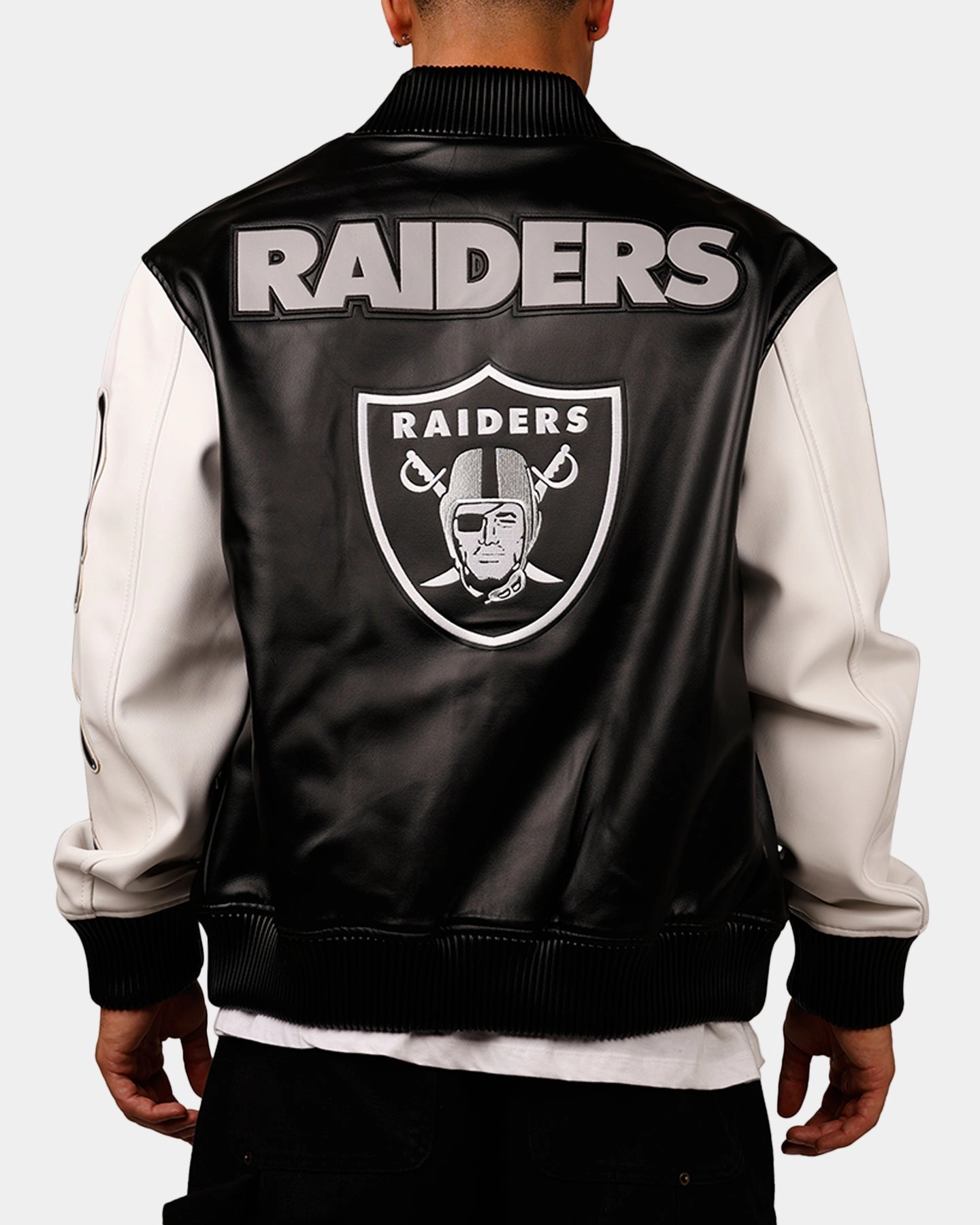 NoiseReduced Closure System Flexible Movement Pro Standard Las Vegas Raiders Varsity Jacket Black