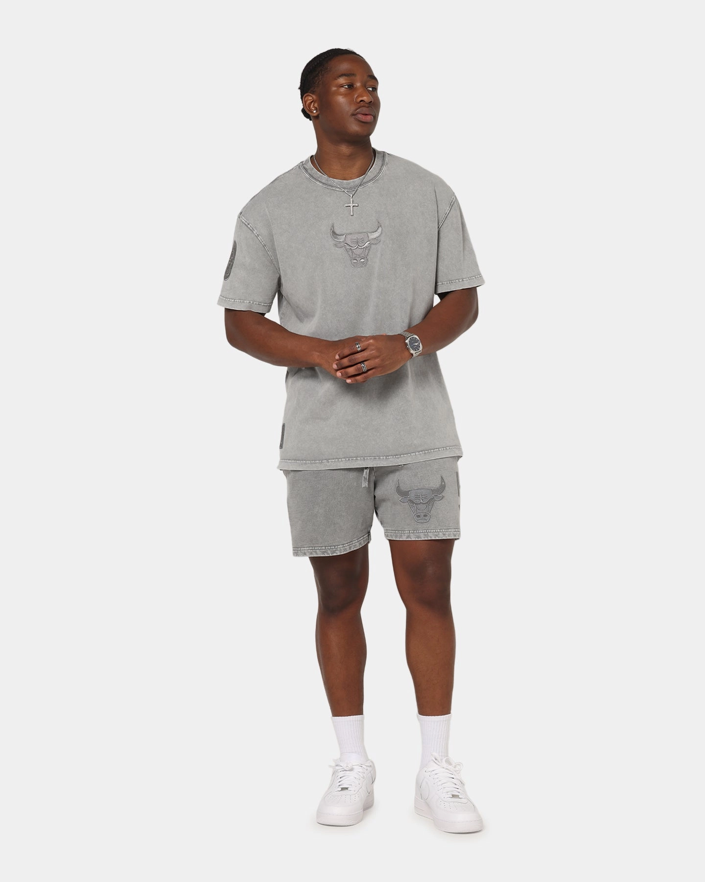 Pro Standard Las Vegas Raiders Washed Classic Shorts Washed Grey Printed Pattern Wrinkle resistant fabric