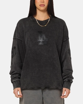 Pro Standard Los Angeles Dodgers 'Wash Vanguard' Fleece Crewneck Washed Black Casual Warmth