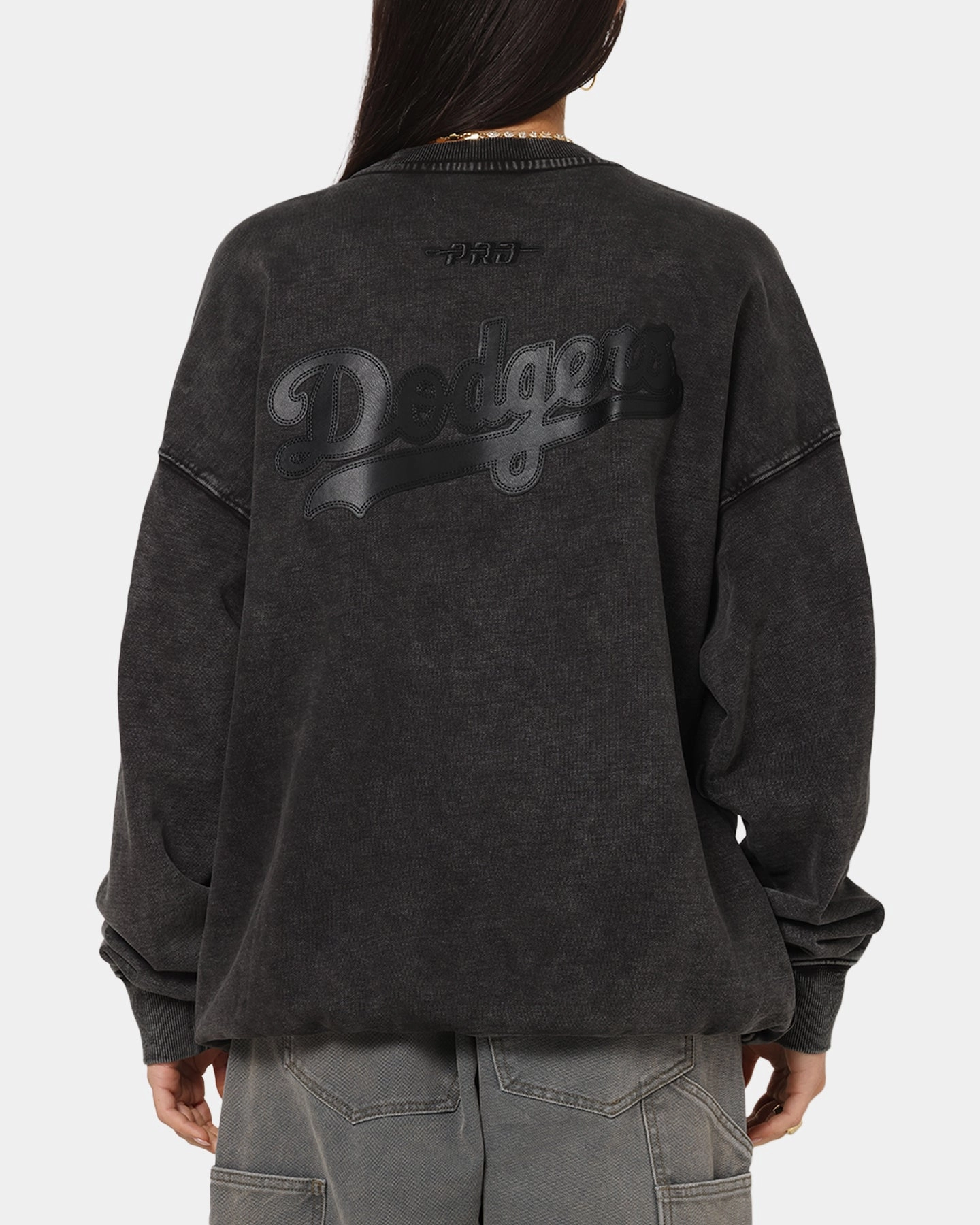Pro Standard Los Angeles Dodgers 'Wash Vanguard' Fleece Crewneck Washed Black Winter Must-Have