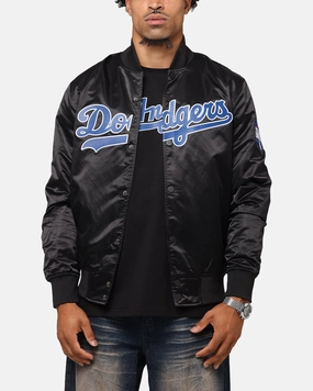 Pro Standard Los Angeles Dodgers Big Logo Satin Jacket Black concert - goers Fearlessness
