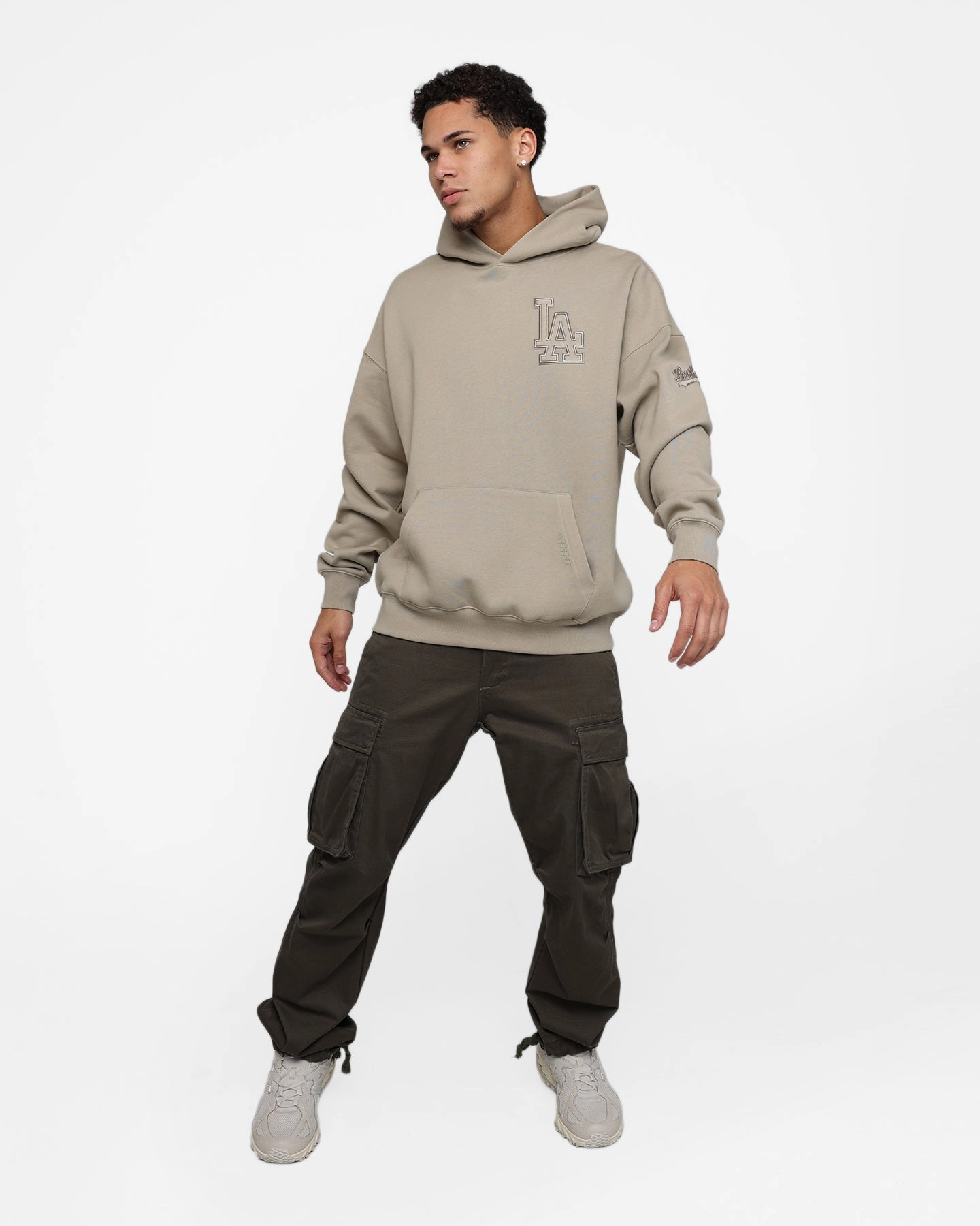 Stylish Shield budget-friendly Pro Standard Los Angeles Dodgers Neutral Hoodie Taupe