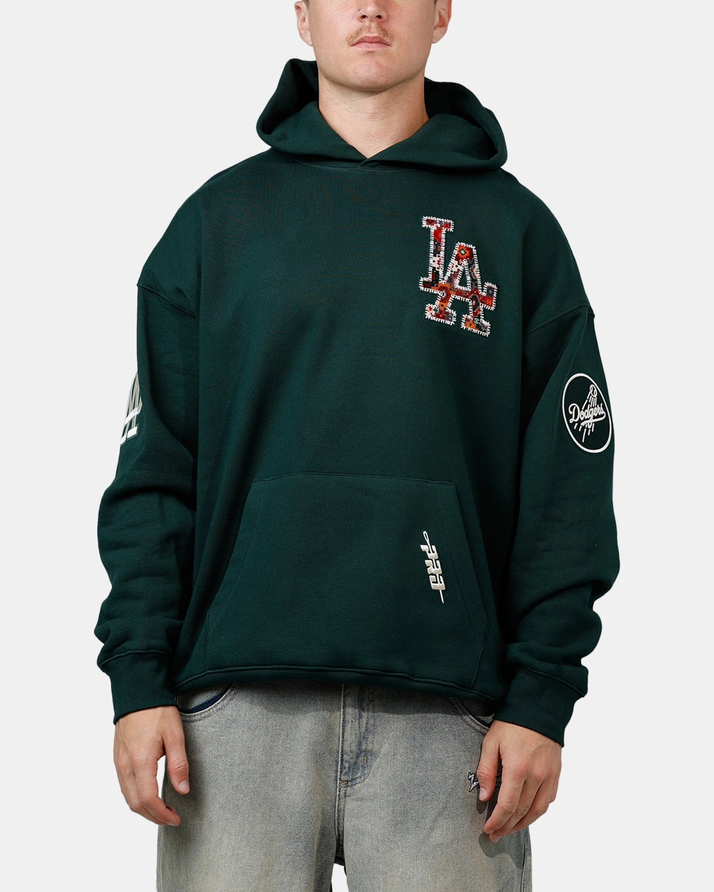 Pro Standard Los Angeles Dodgers Tapestry 2.0 Hoodie Dark Green Outdoor Layer