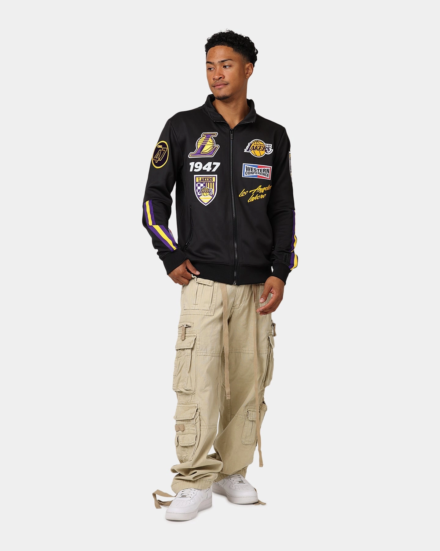New Year's Pro Standard Los Angeles Lakers Fast Lane Track Jacket Black/Purple