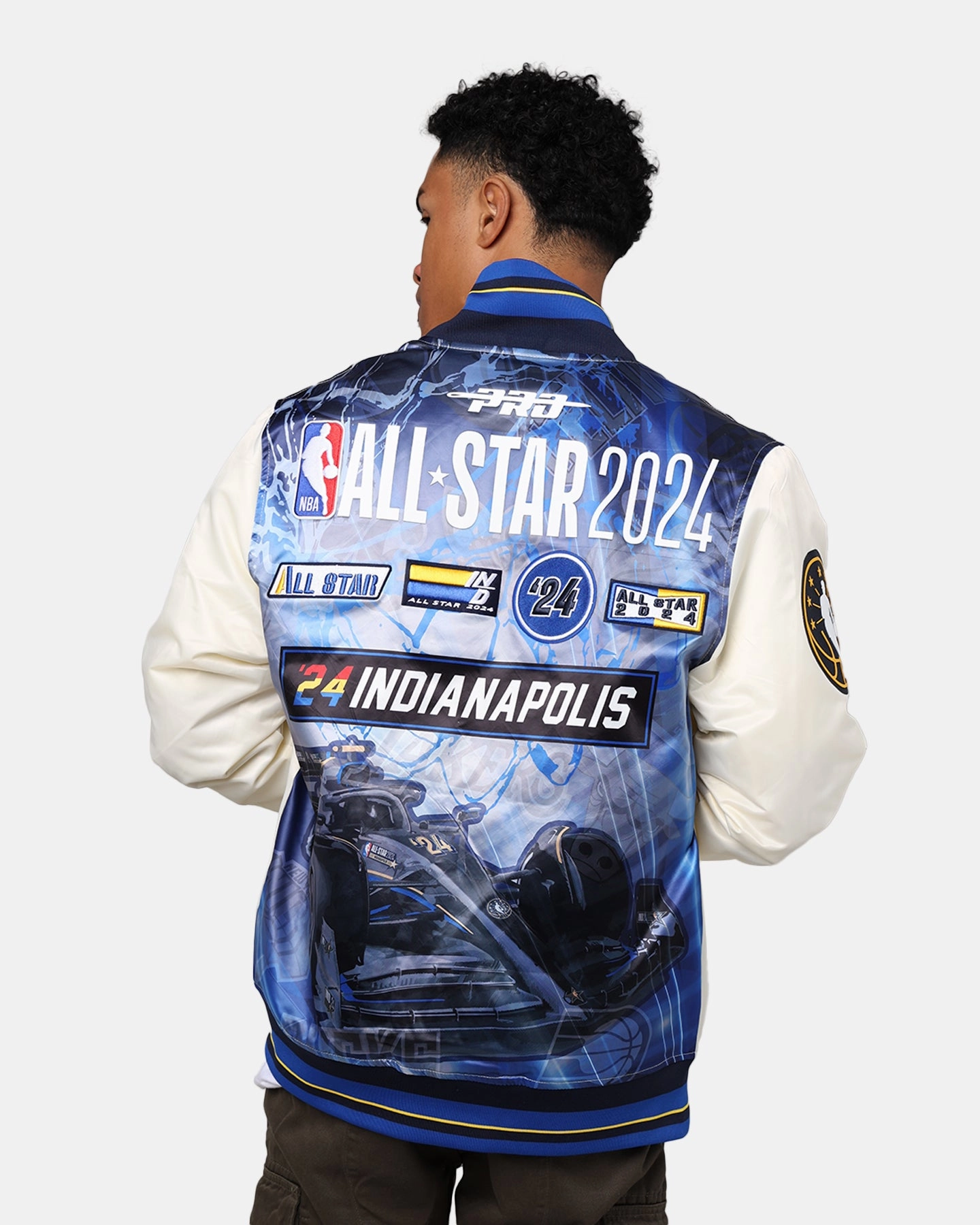 Trunk Pro Standard NBA All Star Game 2024 Satin Jacket Eggshell/Midnight Navy