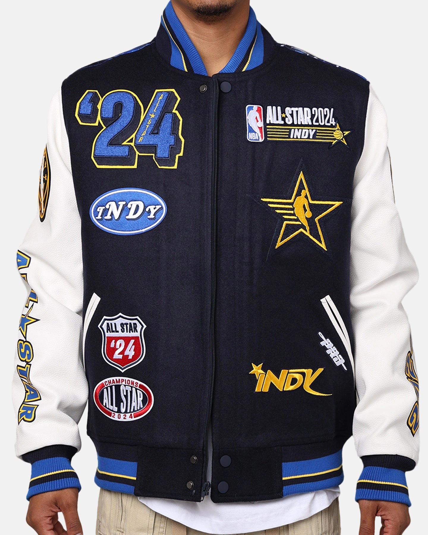 Pro Standard NBA All Star Game 2024 Wool Varsity Jacket Midnight Navy/Royal vintage