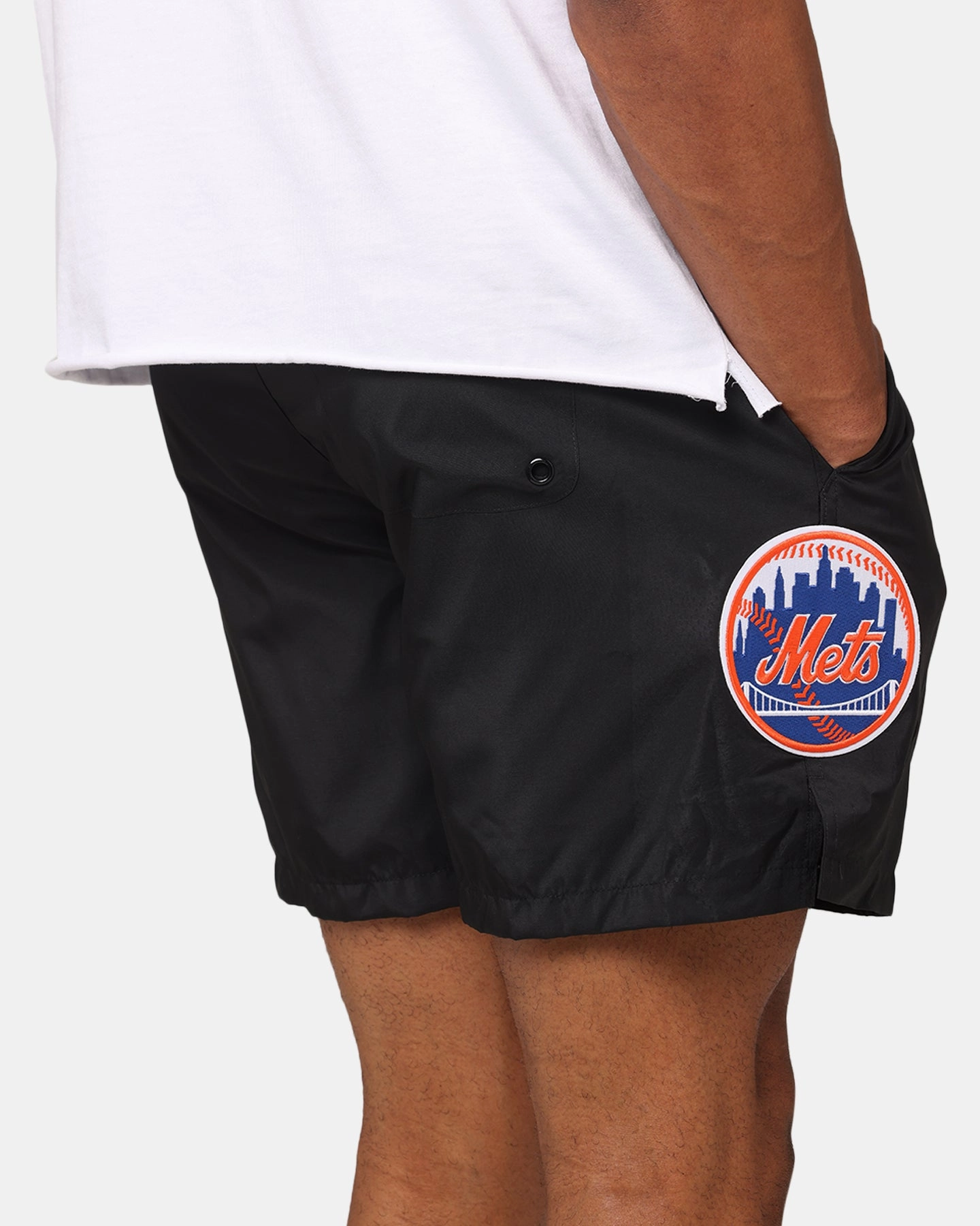 Pro Standard New York Mets Classic Woven Shorts Black Stretch Fabric