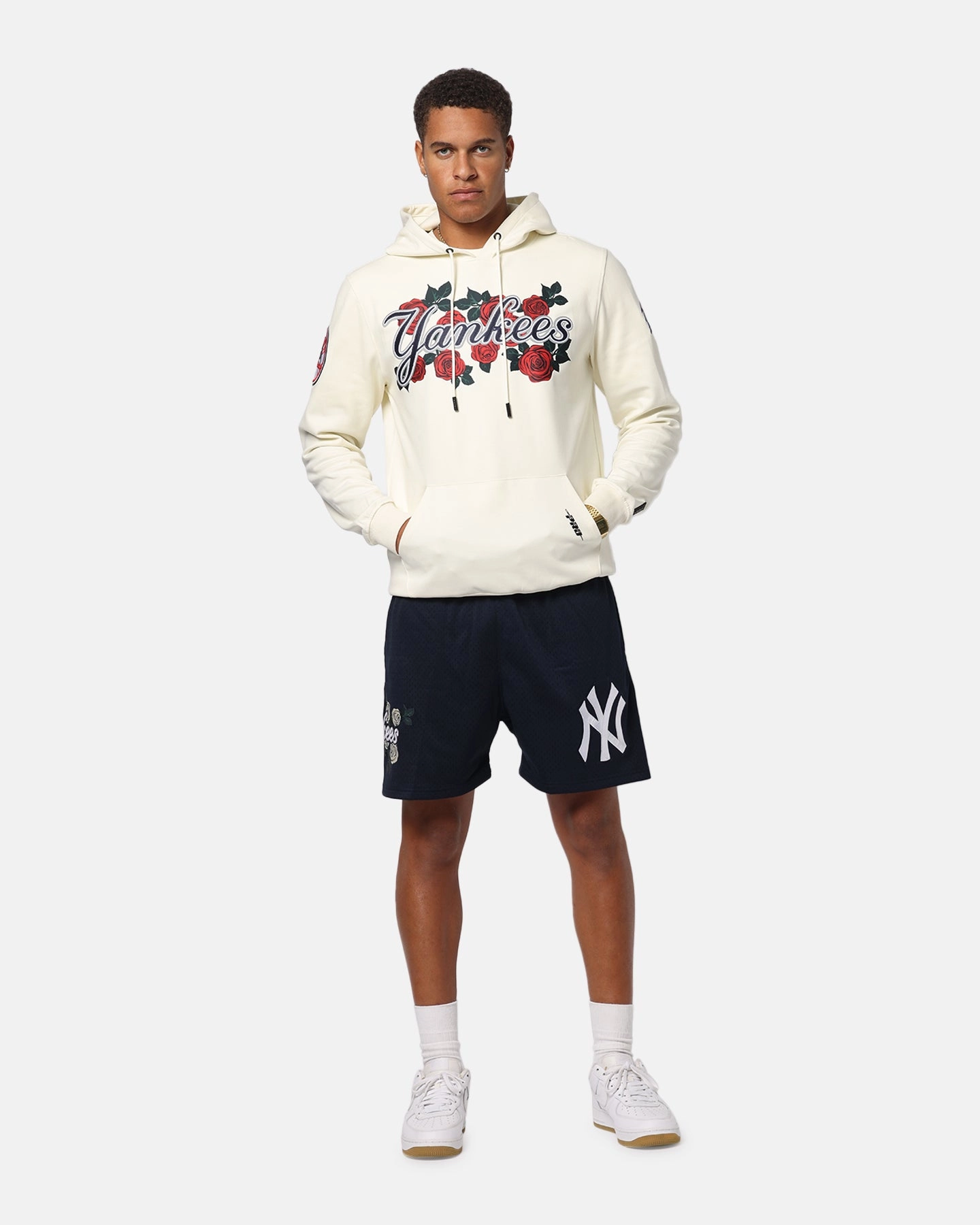 Ibex like Pro Standard New York Yankees Roses Pullover Hoodie Eggshell