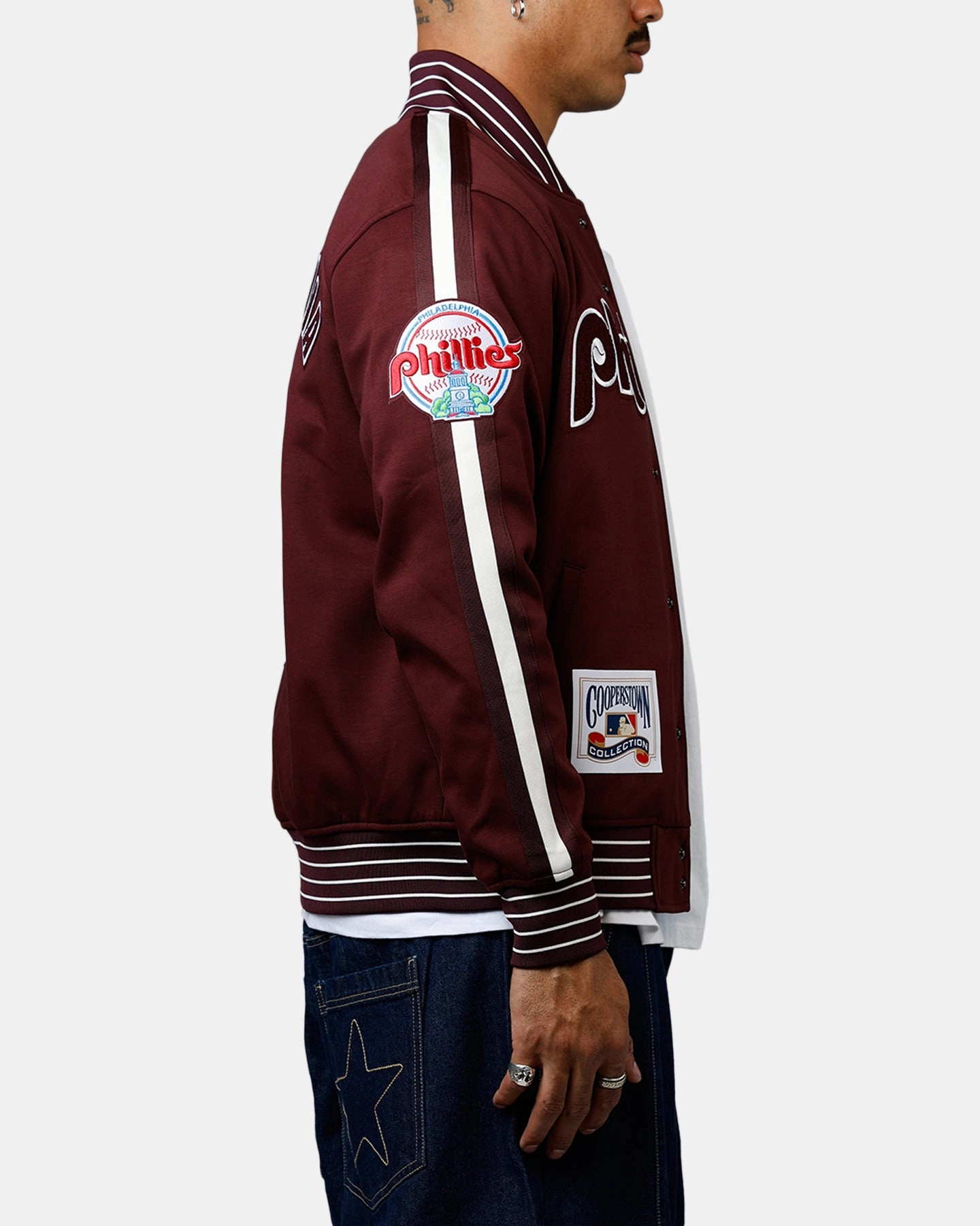 Pro Standard Philadelphia Phillies Double Knit Jacket Burgundy Casual Use