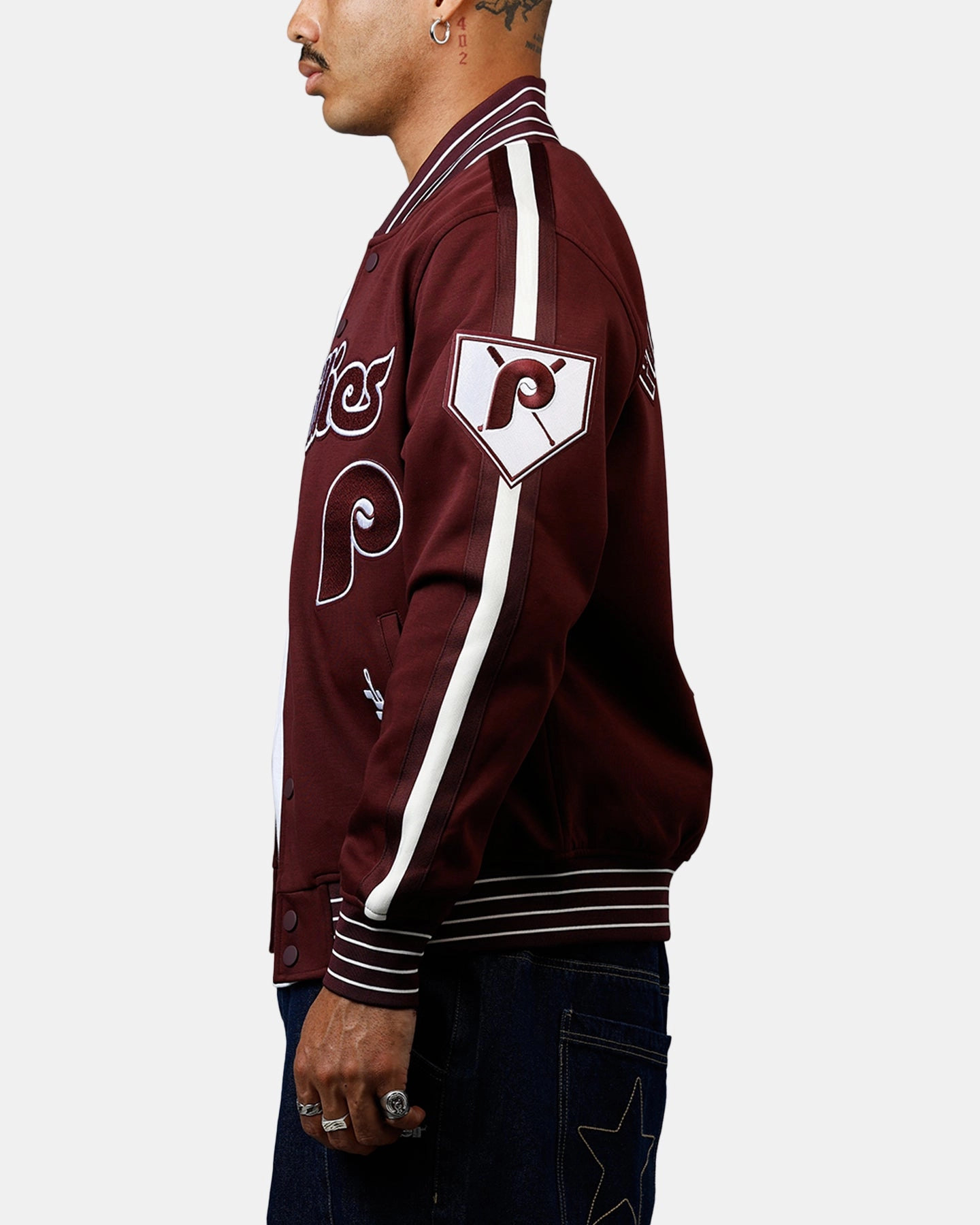 Neutral Style Pro Standard Philadelphia Phillies Double Knit Jacket Burgundy