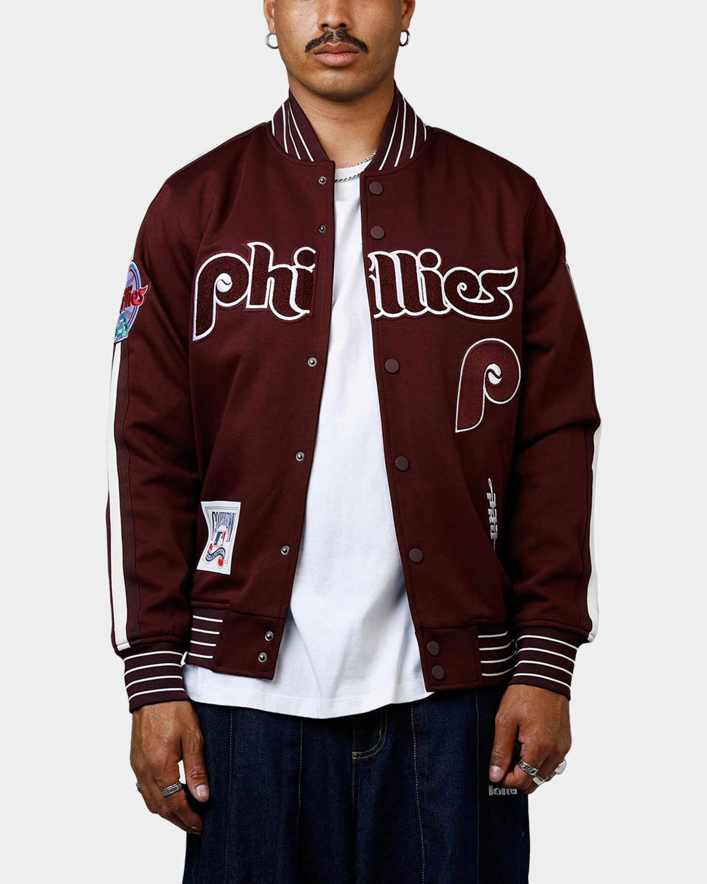 Pro Standard Philadelphia Phillies Double Knit Jacket Burgundy Cozy Fit