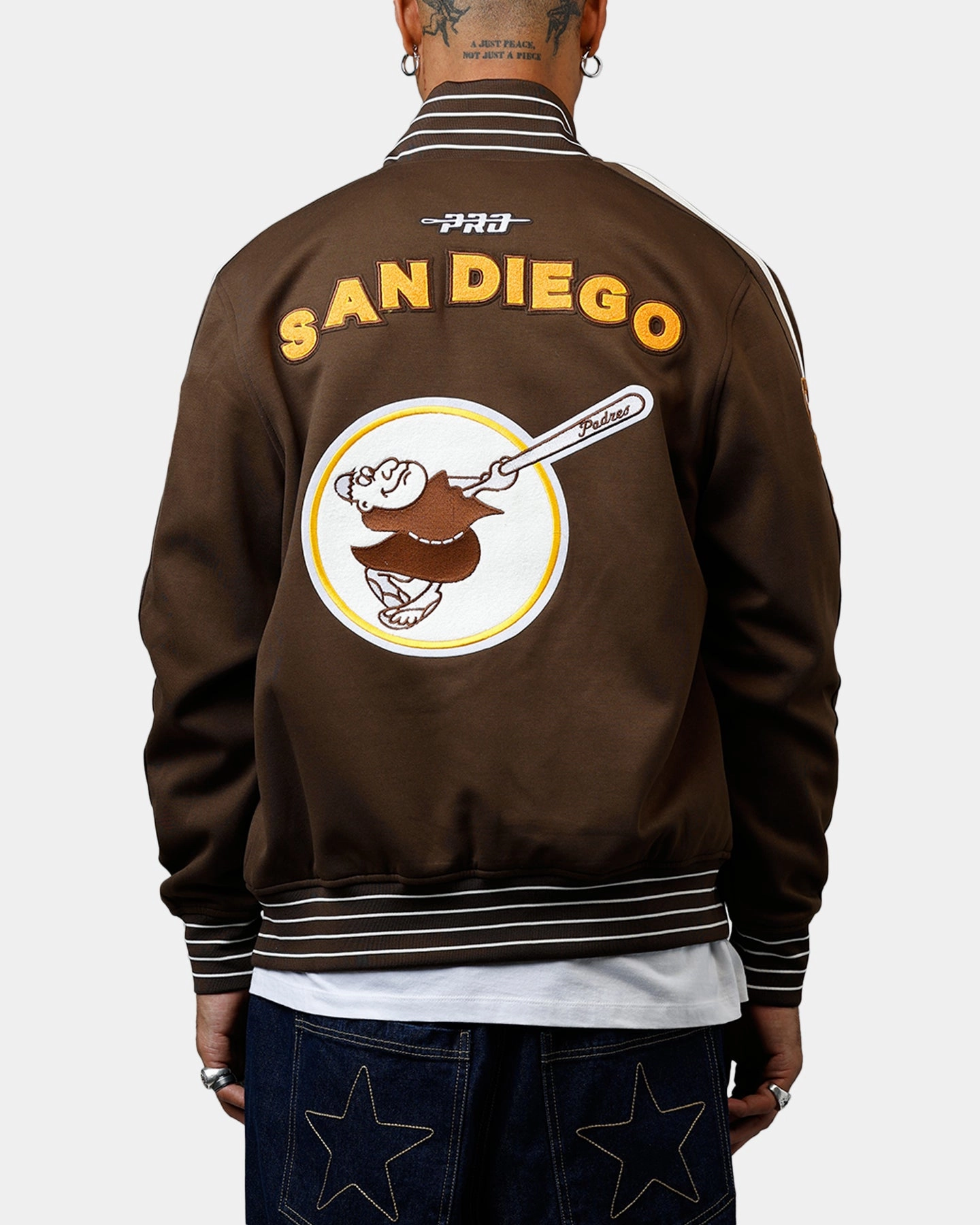 Pro Standard San Diego Padres Double Knit Jacket Brown Speak investment piece