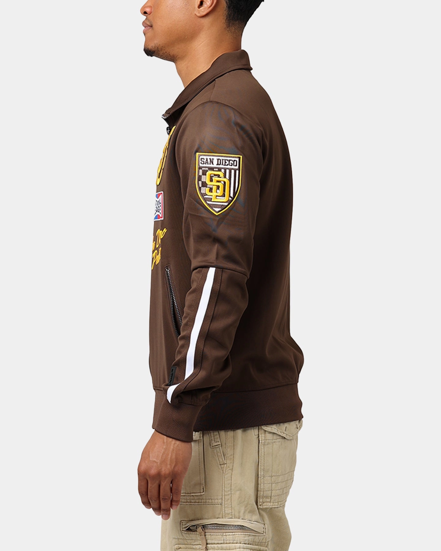 sun resistant Stylish Warmth Pro Standard San Diego Padres Fast Lane Track Jacket Brown