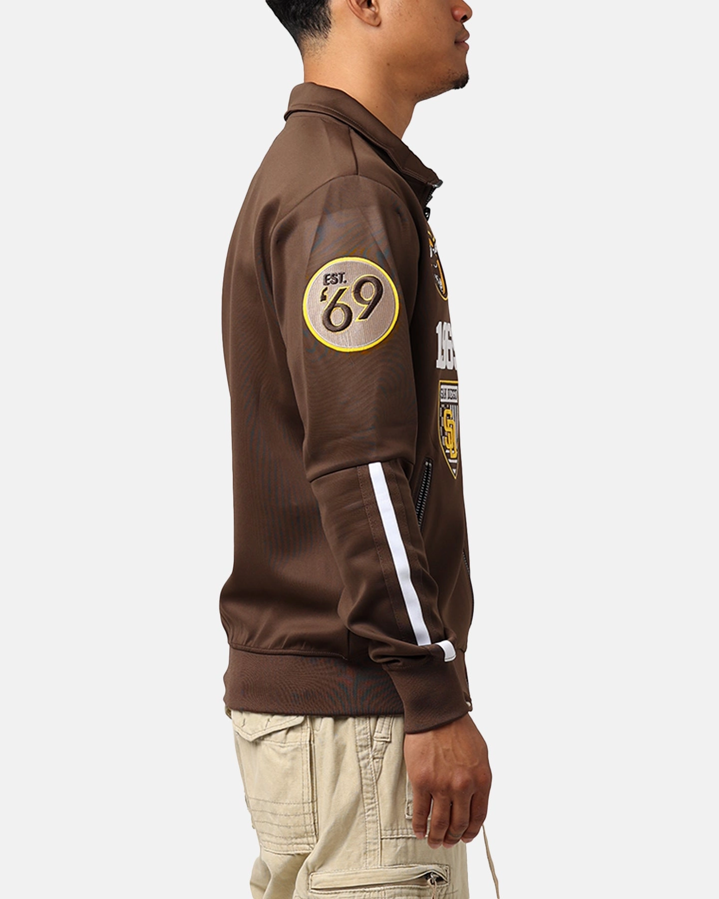 Pro Standard San Diego Padres Fast Lane Track Jacket Brown Warm Insulation heirloom