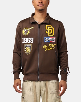 Patchwork Protective Style Pro Standard San Diego Padres Fast Lane Track Jacket Brown