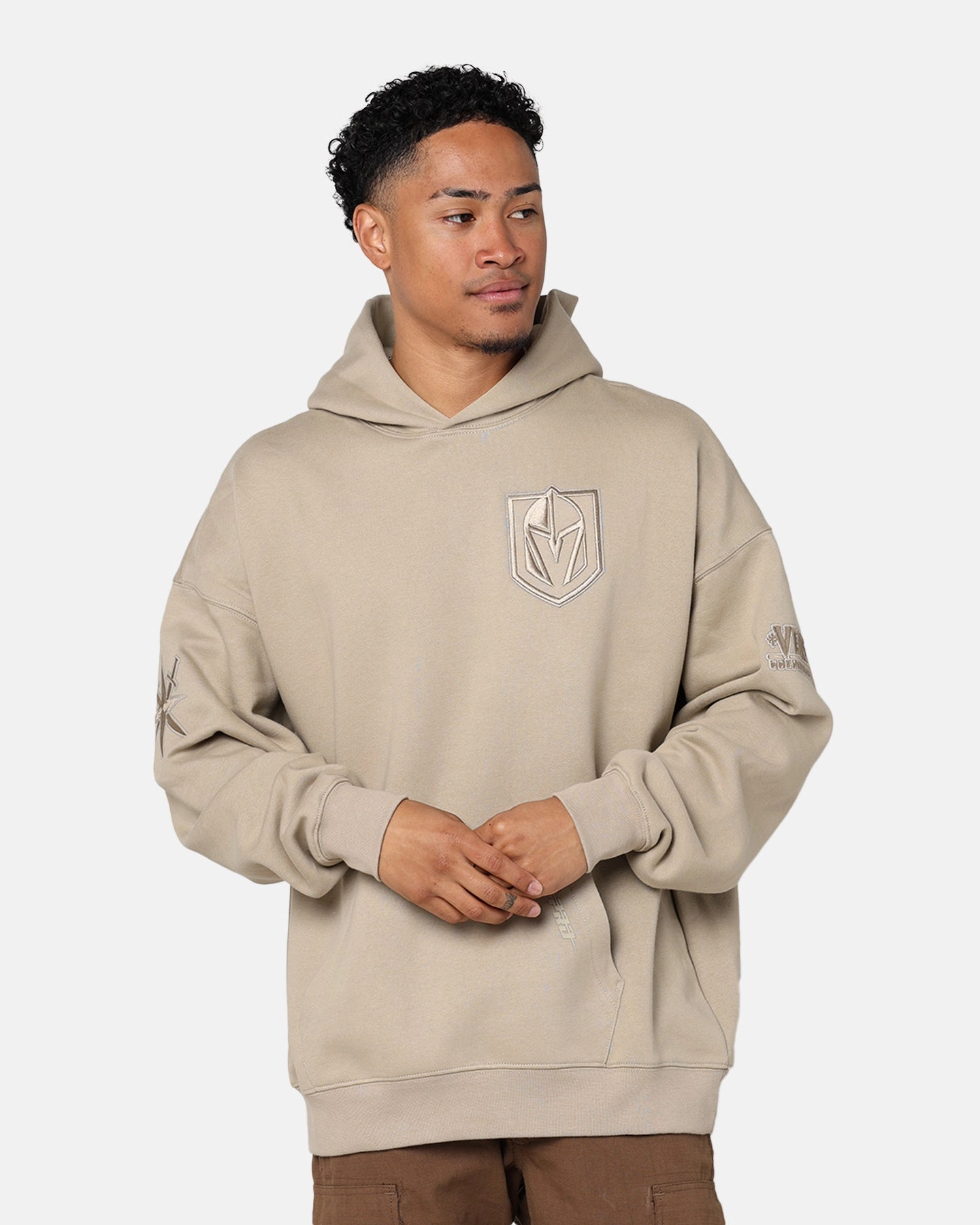 Pro Standard Vegas Gold Knights Drop Shoulder Hoodie Taupe Develop