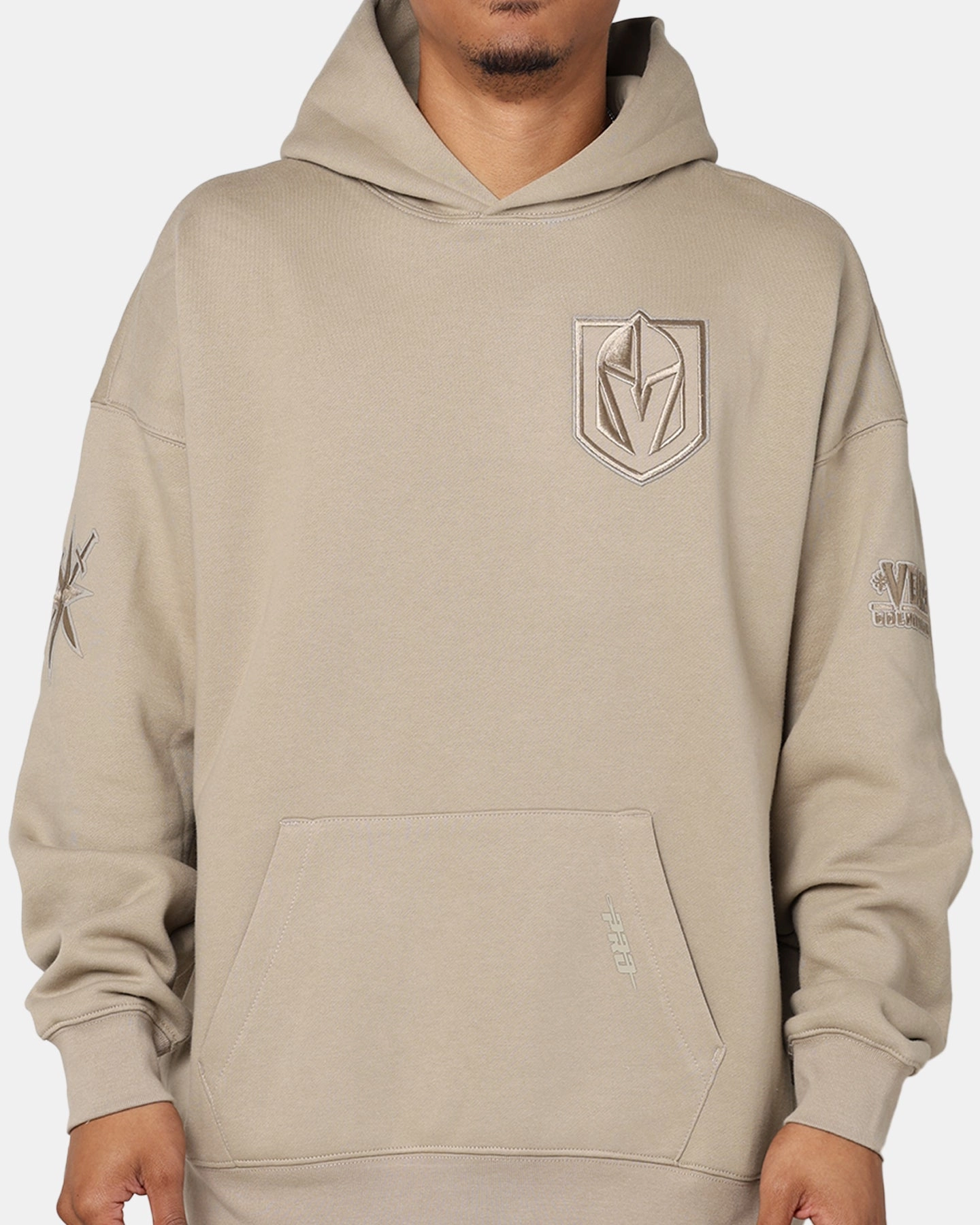 Compression Packed Design Pro Standard Vegas Gold Knights Drop Shoulder Hoodie Taupe