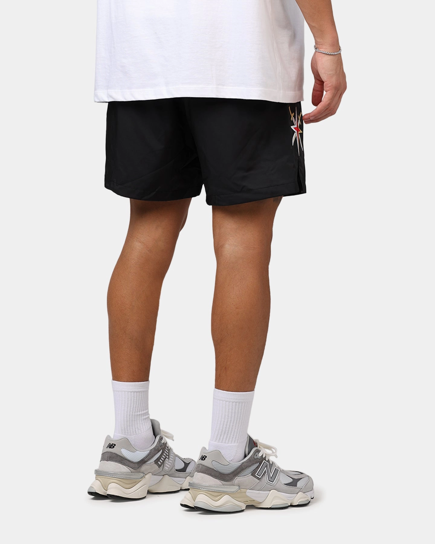 Pro Standard Vegas Golden Knights Classic Woven Shorts Black One-of-a-kind Airflow channels