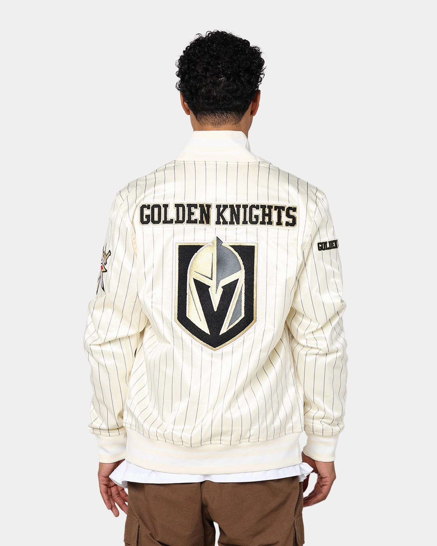 Opinion Pro Standard Vegas Golden Knights Pinstripe Jacket Eggshell/Yellow