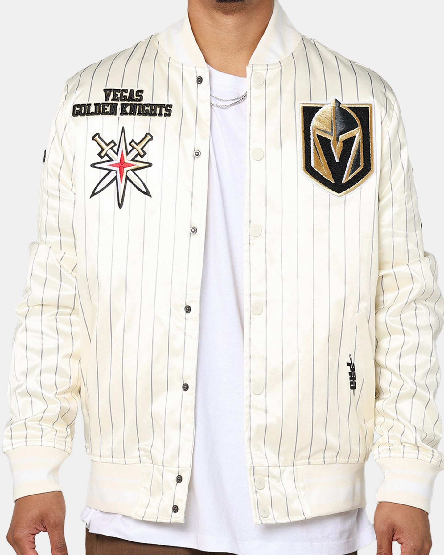 Ventilation Grommets car Pro Standard Vegas Golden Knights Pinstripe Jacket Eggshell/Yellow