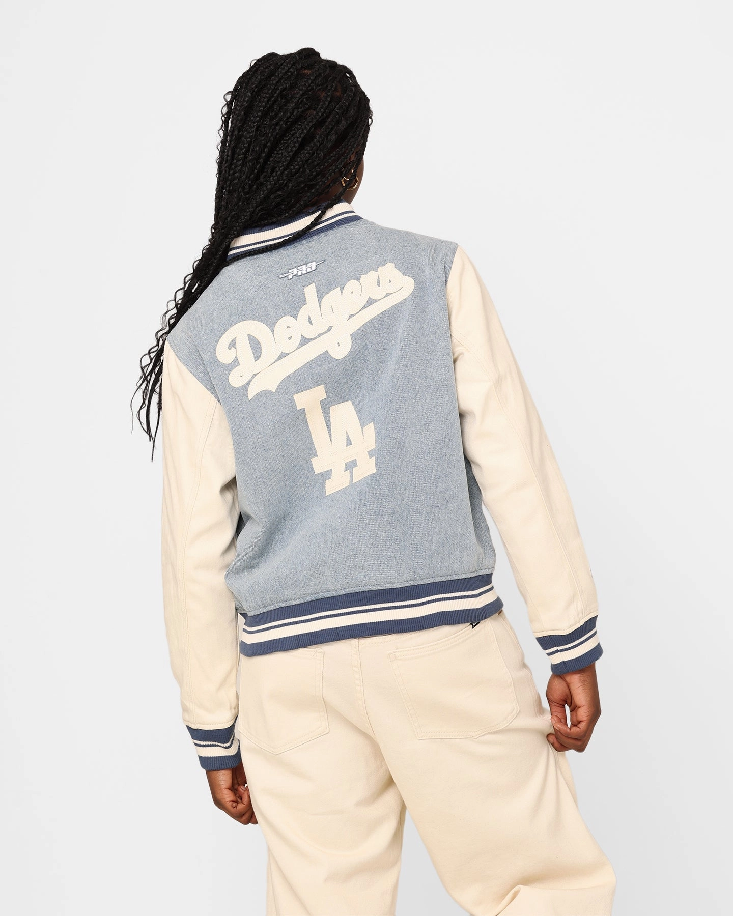 Seamless Integration Pro Standard Women's Los Angeles Dodgers Varsity Jacket Denim