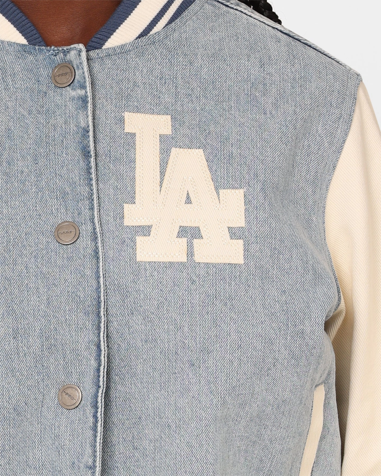 Involve Pro Standard Women's Los Angeles Dodgers Varsity Jacket Denim