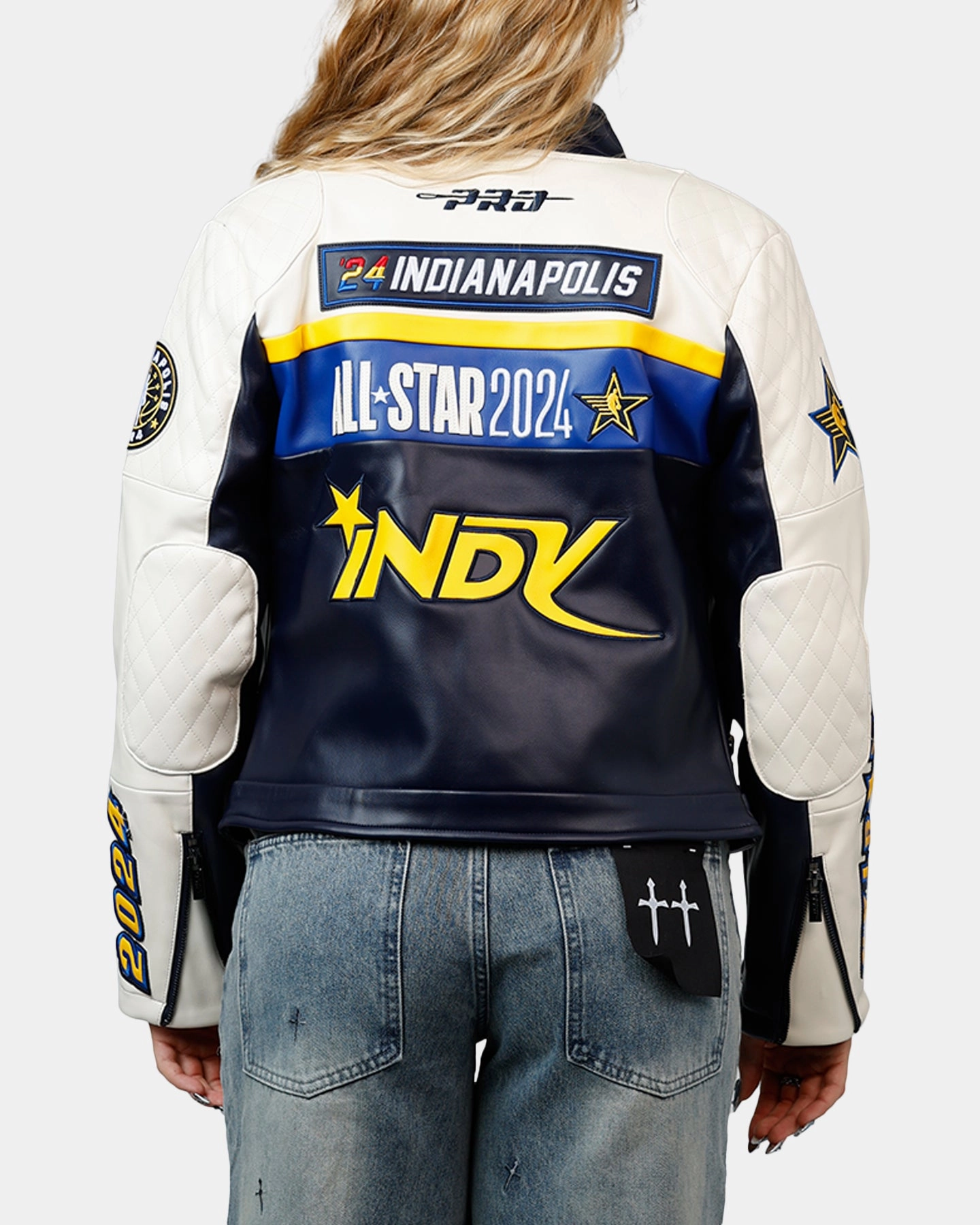 Waterproof Outerwear Suspenders Pro Standard Women's NBA All-Stars Leather Jacket Eggshell/Midnight