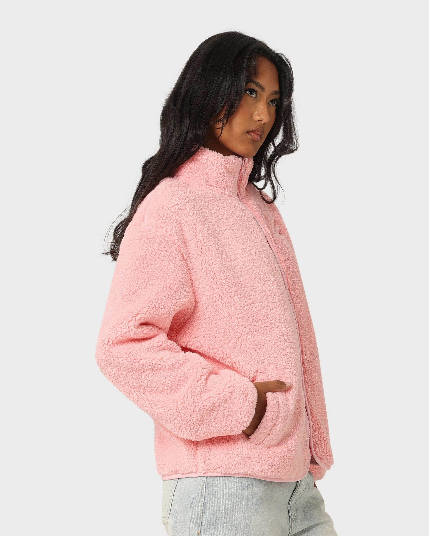 Expose Tommy Jeans Women's TJW Relaxed Signature Polar Zip Jacket Aloha Pink