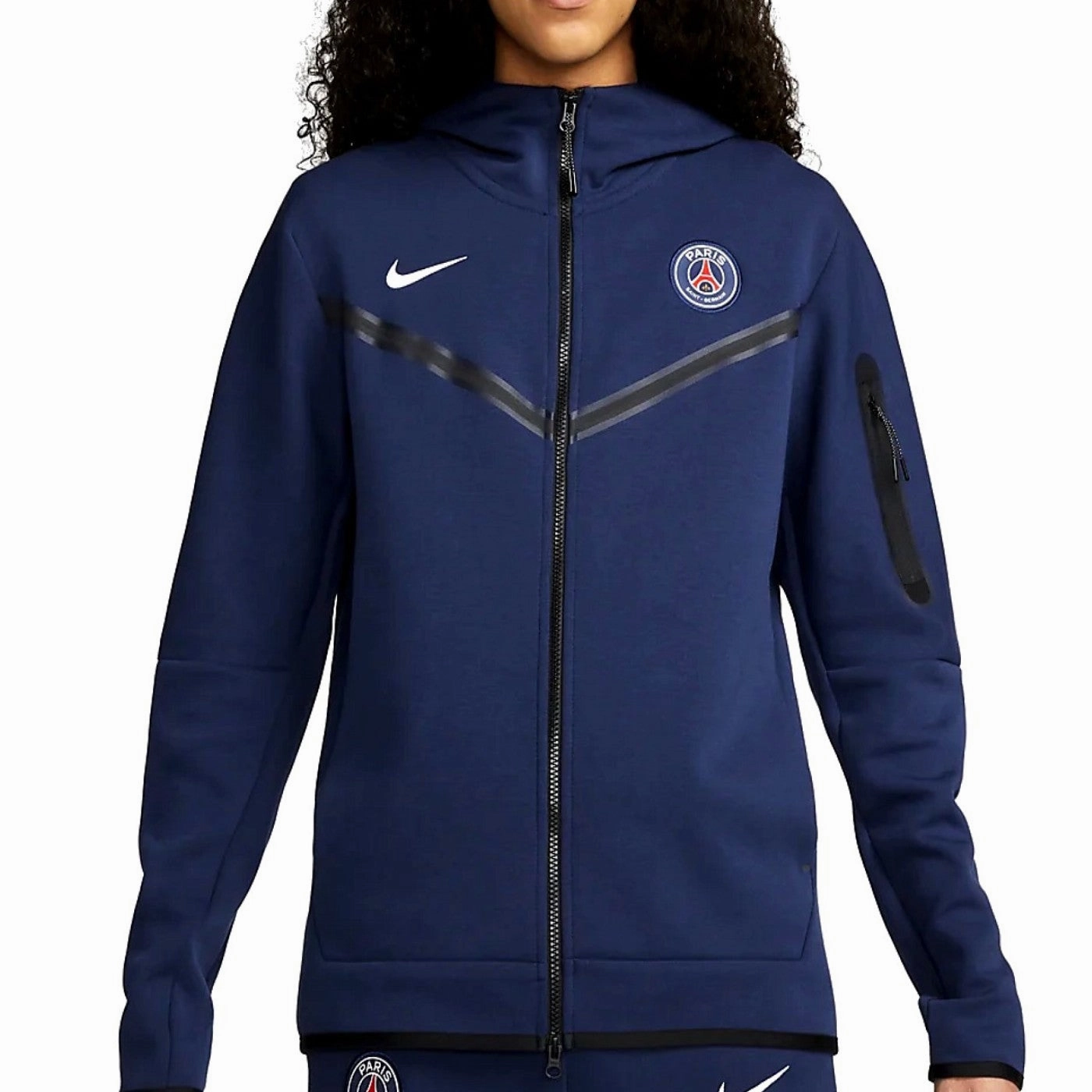 PSG Tech Fleece navy presentation Soccer jacket 2022/23 - Nike Drawstring closure