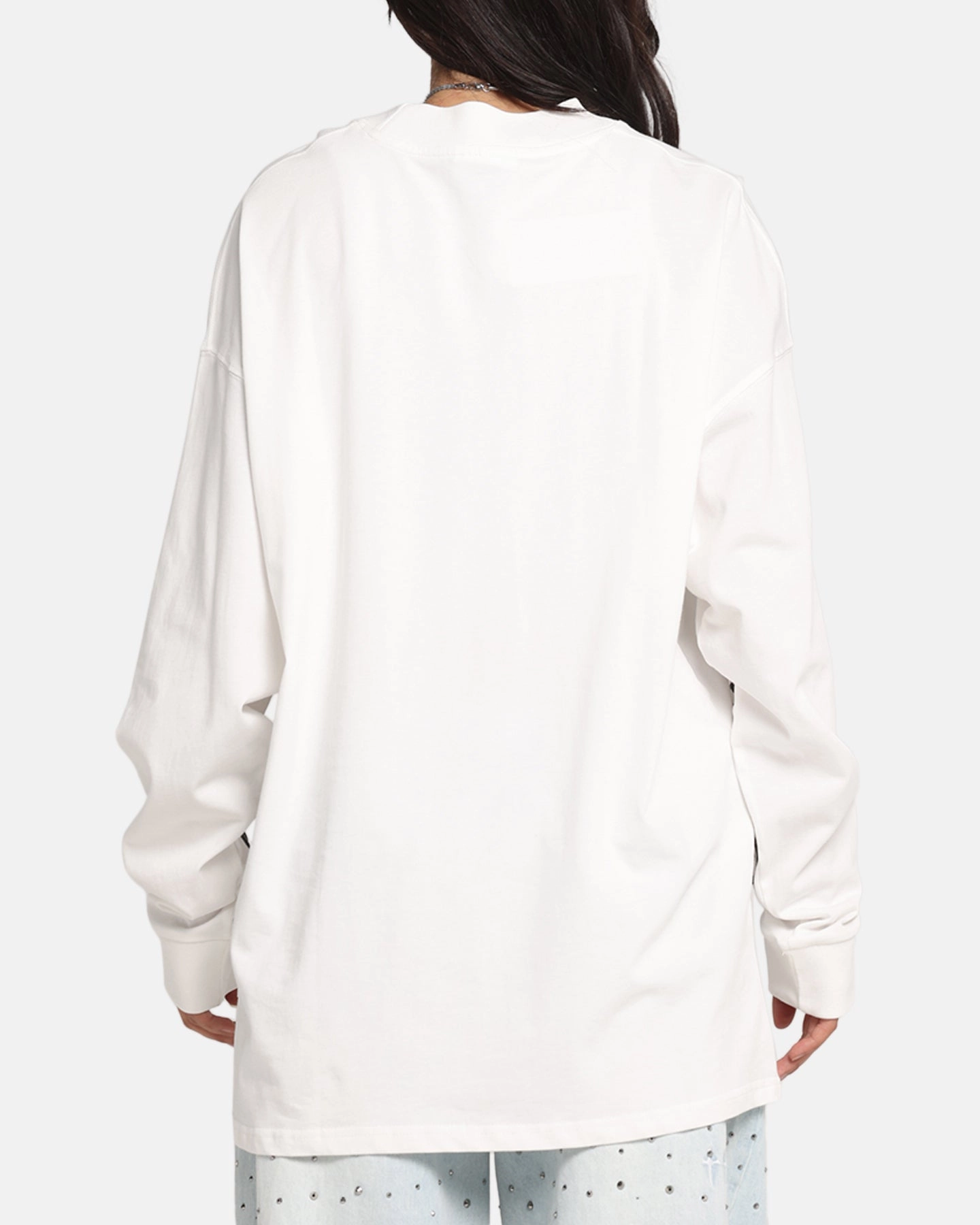 Layering Comfort Minimalist Wear Carre Global Oversized Long Sleeve T-Shirt Off White