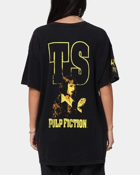 Fashion-Ready Fit For Comfort Pulp Fiction Mia Wallace Vintage T-Shirt Black Vintage