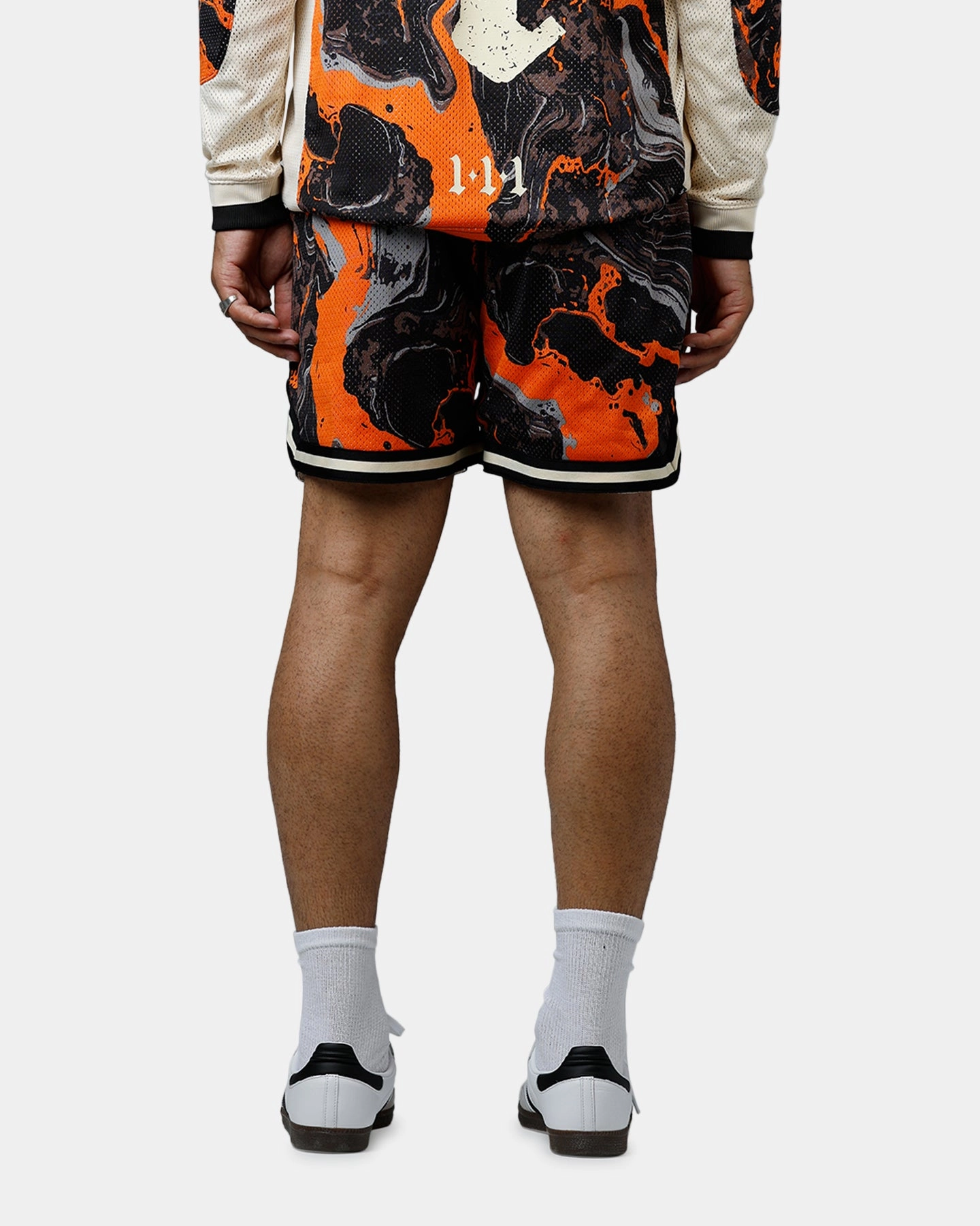 Puma Lafranc?? Heem All Over Print Shorts Orange creative industry mesh ventilation
