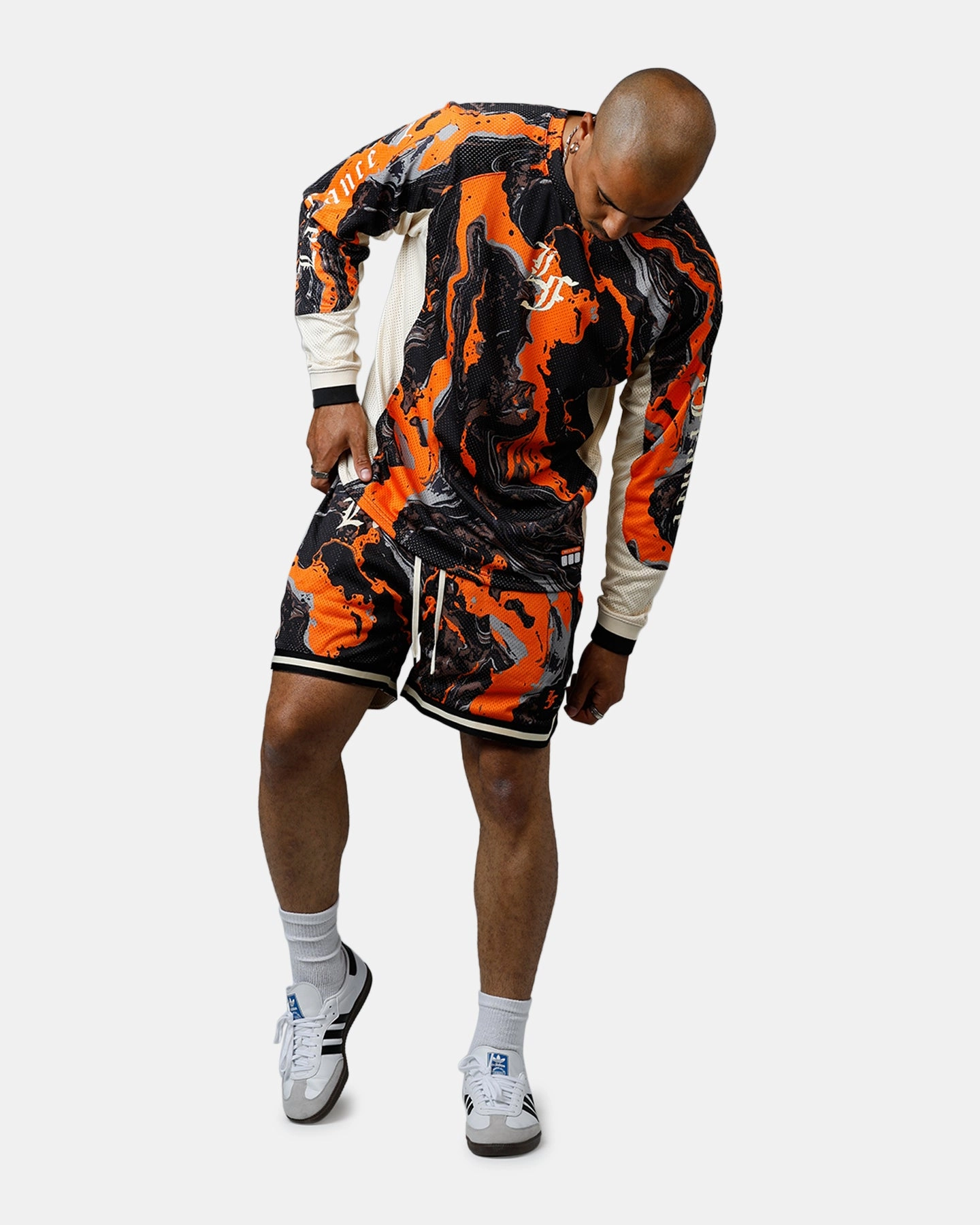 Tailored Design Warm Mood Puma Lafranc?? Heem All Over Print Shorts Orange