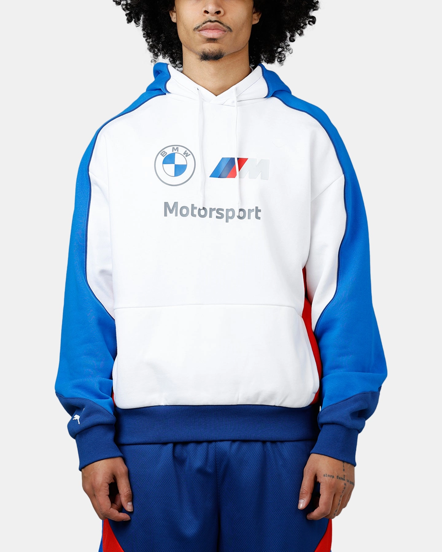 Puma X BMW MMS Hoodie White/Blue Taped Edges