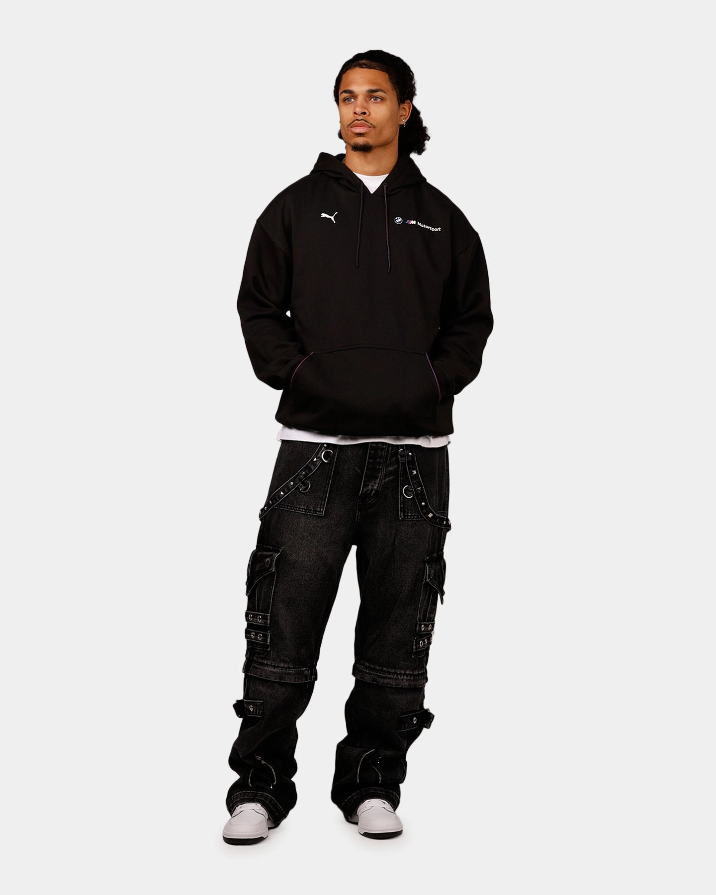 Puma X BMW MMS Motorsport Essential Fleece Hoodie Black Snag Free Zippers Non Irritating Collar